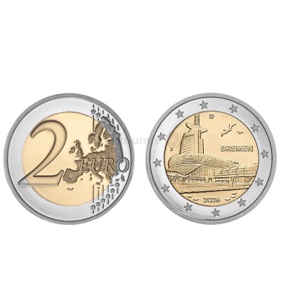 Moeda 2 Euro Casa do Clima de "Bremen" Alemanha 2026 A