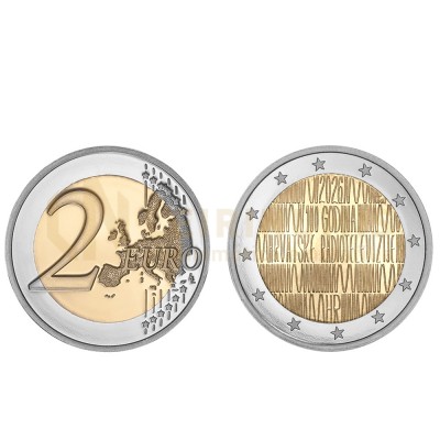 Moeda 2 Euro Centenário da Radio e Televisão Croata Croácia 2026