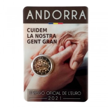 Moeda 2 Euros Cuidamos dos Nossos Idosos Andorra 2021