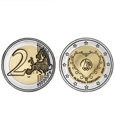 Moeda 2 Euros Equipa Olímpica Portugal 2024 BNC
