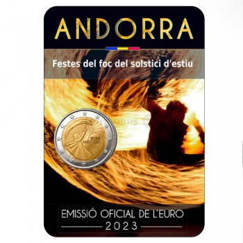 Moeda 2 Euros Festividade do Solstício de Verão Andorra 2023