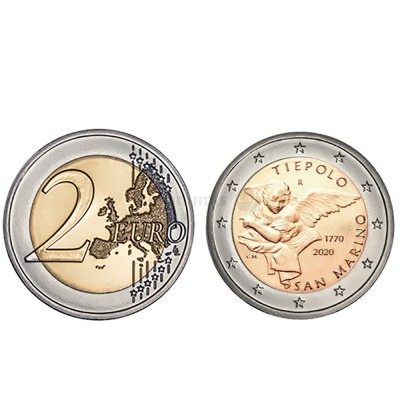 Moeda 2 Euro Giovanni Battista Tiepolo San Marino 2020 (Coincard)