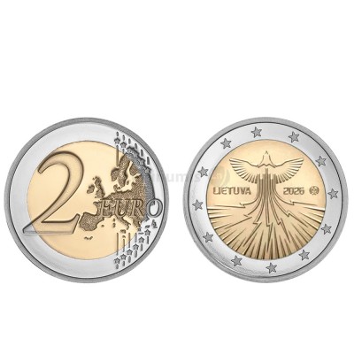 Moeda 2 Euros Independência Energética da Lituânia Lituânia 2026