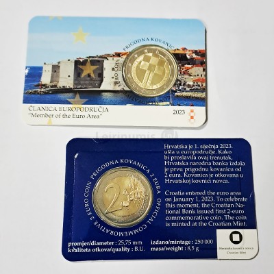 Moeda 2 Euro Introdução do Euro como Moeda Oficial da Croácia 2023 Coincard