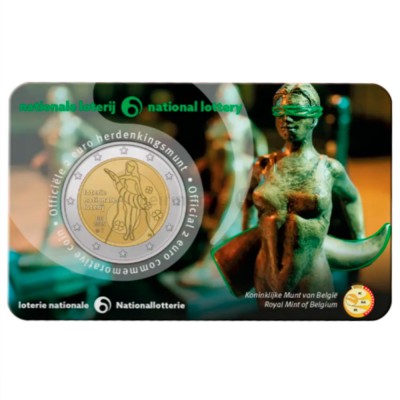 Moeda 2 Euro Lotaria Nacional Bélgica 2025 Coincard 