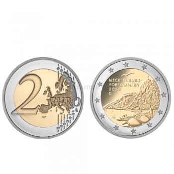 Moeda 2 Euro Mecklemburgo-Vorpommern Alemanha 2024 J