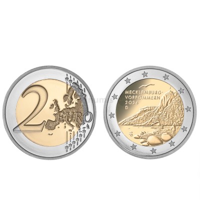 Moeda 2 Euro Mecklemburgo-Vorpommern Alemanha 2024 D