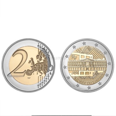 Moeda 2 Euros Museu do Louvre França 2025 Coincard (1 Coincard Aleatório)