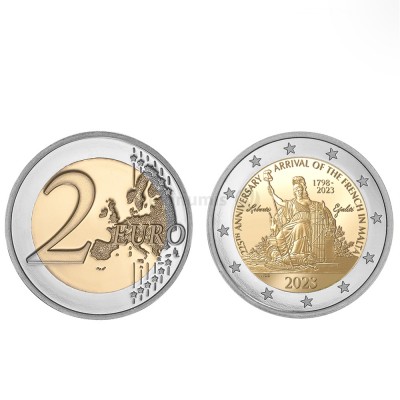 Moeda 2 Euros Napoleão Bonaparte 225 Anos Chegada dos Franceses a Malta 2023