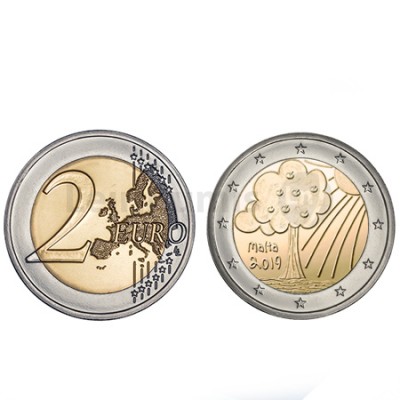 Moeda 2 Euros Natureza e Meio Ambiente Malta 2019