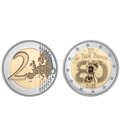 Moeda 2 Euro Pequeno Principe França 2026 Desert (A moeda é a mesma só muda a embalagem)