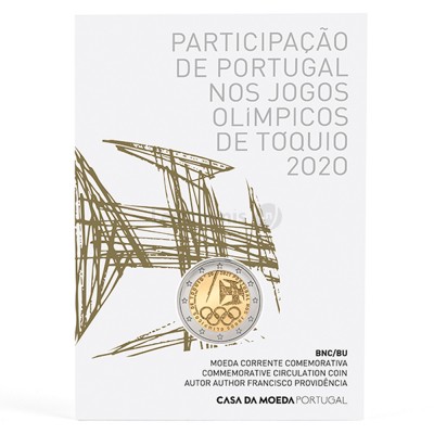 Moeda 2 Euros Portugal nos jogos Olímpicos de Tóquio Portugal 2021 BNC 