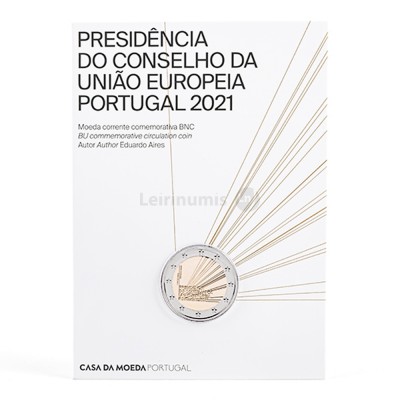 Moeda 2 Euros Presidência Portuguesa da União Europeia Portugal 2021 BNC