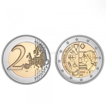 Moeda 2 Euro Profissionais de Saúde Bélgica 2022 (moeda de rolo UNC)