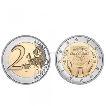 Moeda 2 Euro Proteção Direitos e Inclusão Espanha 2026