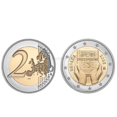 Moeda 2 Euro Proteção Direitos e Inclusão Espanha 2026