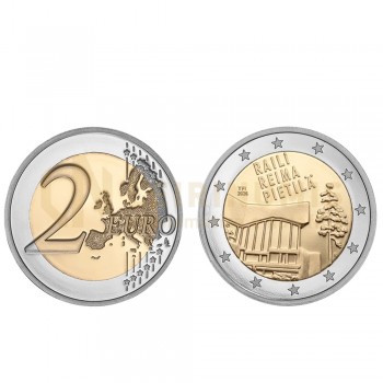 Moeda 2 Euro Raili e Reima Pietila Finlandia 2026 UNC moeda de rolo
