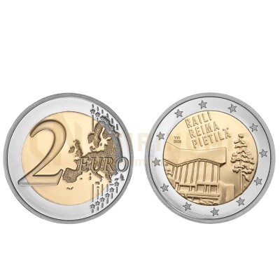 Moeda 2 Euro Raili e Reima Pietila Finlandia 2026 UNC moeda de rolo