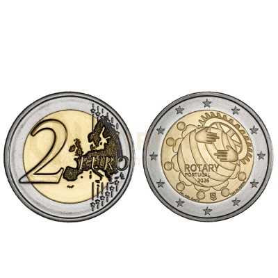 Moeda 2 Euros Rotary Portugal 2026 Proof