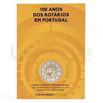 Moeda 2 Euros 100 Anos Rotary Portugal 2026 BNC 