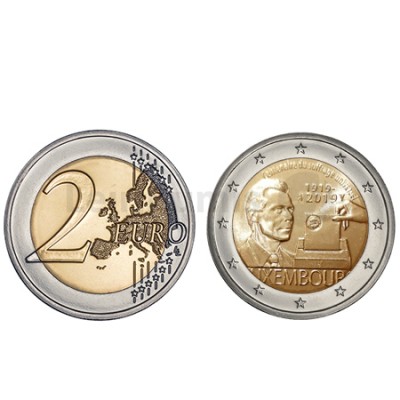 Moeda 2 Euro Sufrágio Universal do Luxemburgo 2019