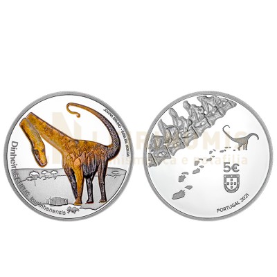 Moeda 5€ Dinheirosaurus Lourinhanensis Portugal 2021 Proof  