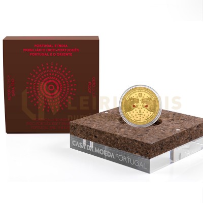 Moeda 5€ Mobiliário Indo-Português Portugal 2023 Ouro Proof