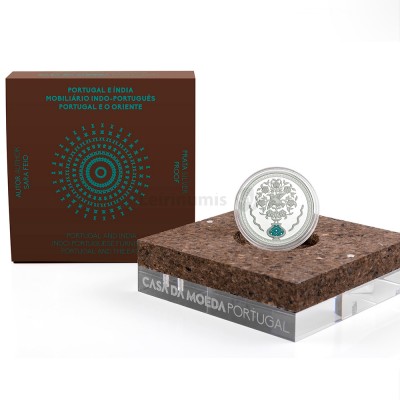 Moeda 5€ Mobiliário Indo-Português Portugal 2023 Prata Proof
