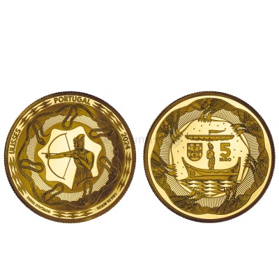 Moeda 5 Euros Ulisses Astucia e Persistência Portugal 2024 Ouro Proof