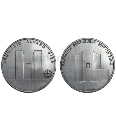 Moeda 7,5€  Arquiteto Álvaro Siza Portugal 2017 Prata 500   Moeda 7,5€  Arquiteto Álvaro Siza Portugal 2017 Prata 500