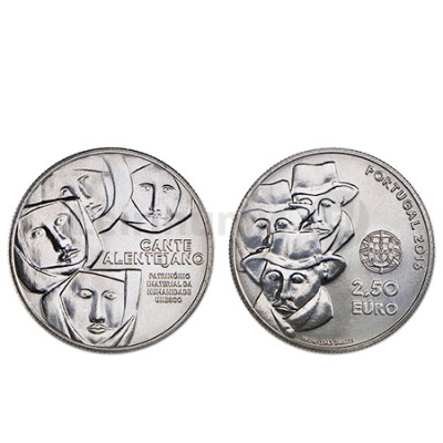 Moeda 2,5 Euro Comemorativa Cante Alentejano Portugal 2016 cuproniquel