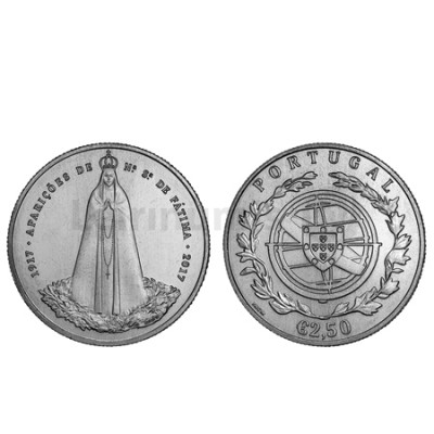 Moeda 2,5€ Comemorativa 100 Anos das Aparições de Fátima 2017 Cuproniquel