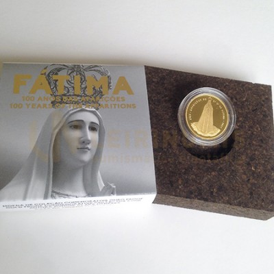 Moeda 2,5€ 100 Anos das Aparições de Fátima Portugal 2017 Ouro Proof  