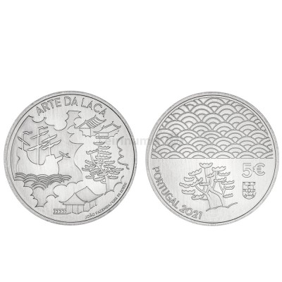 Moeda 5€ Arte da Laca Portugal 2021 Cuproniquel 