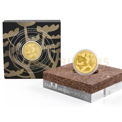 Moeda 5€ Arte da Laca Portugal 2021 Ouro Proof 