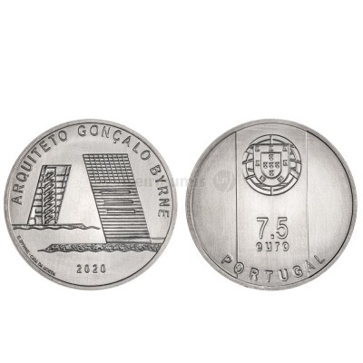 Moeda 7,5€ Comemorativa Arquitº Gonçalo Byrne Portugal 2020 cuproniquel