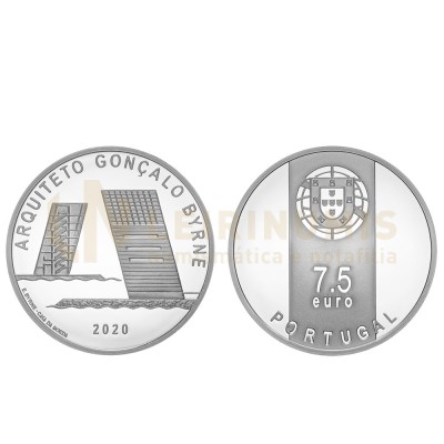 Moeda 7,5€ Comemorativa Arquitº Gonçalo Byrne Portugal 2020 Ag Proof