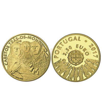 Moeda 2,5€ Os Caretos de Trás-Os-Montes Portugal 2017 Ouro Proof