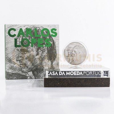 Moeda 7,5€  Carlos Lopes Portugal 2017 Prata Proof 