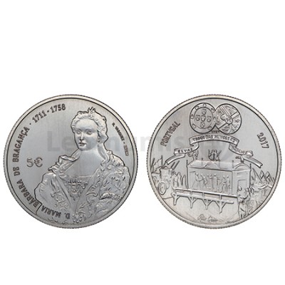 Moeda 5€ D Maria Bárbara de Bragança Cuproniquel Portugal 2017 