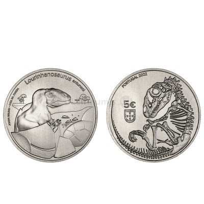 Moeda 5€ Dinossauros de Portugal Lourinhanosauros Antunesi Portugal 2022 Cuproníquel