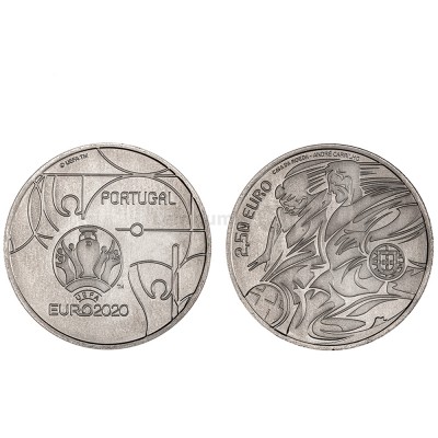 Moeda 2,5€ Comemorativa Euro 2020 Portugal cuproniquel