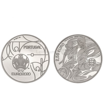 Moeda 2,5€ Comemorativa Euro 2020 Portugal prata proof
