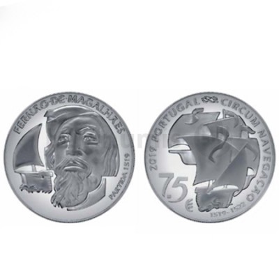Moeda 7,5 € Fernão de Magalhães "Partida 1519" Prata 500 Portugal 2019