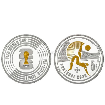 Moeda Comemorativa Fifa world Cup 2026 Portugal Prata Proof