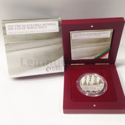 Moeda 8€ Fim da II Guerra Mundial 2005 Prata Proof