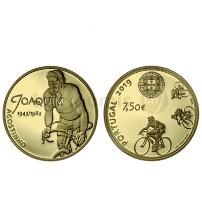 Moeda 7,5€ Joaquim Agostinho Ouro Proof Portugal 2019