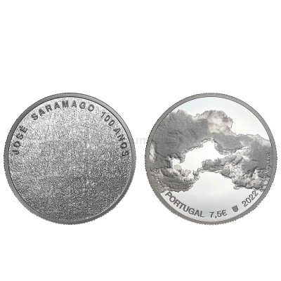 Moeda 7,5€ José Saramago 100 Anos Portugal 2022 Prata Proof