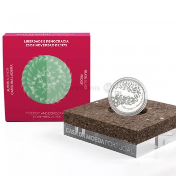 Moeda Comemorativa 10€ Liberdade e Democracia Portugal 2026 Prata Proof