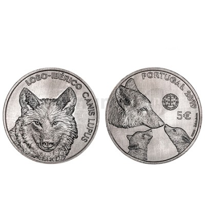 Moeda 5€  Lobo Ibérico Cuproniquel Portugal 2019